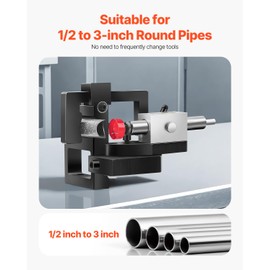 VEVOR Pipe Tube Notcher, 1/2 to 3-inch Tubing Notcher with 0 to 50° Adjustable Angle, Pipe and Tube Notching Tool for Repair Shops, Home Projects, Metalworking