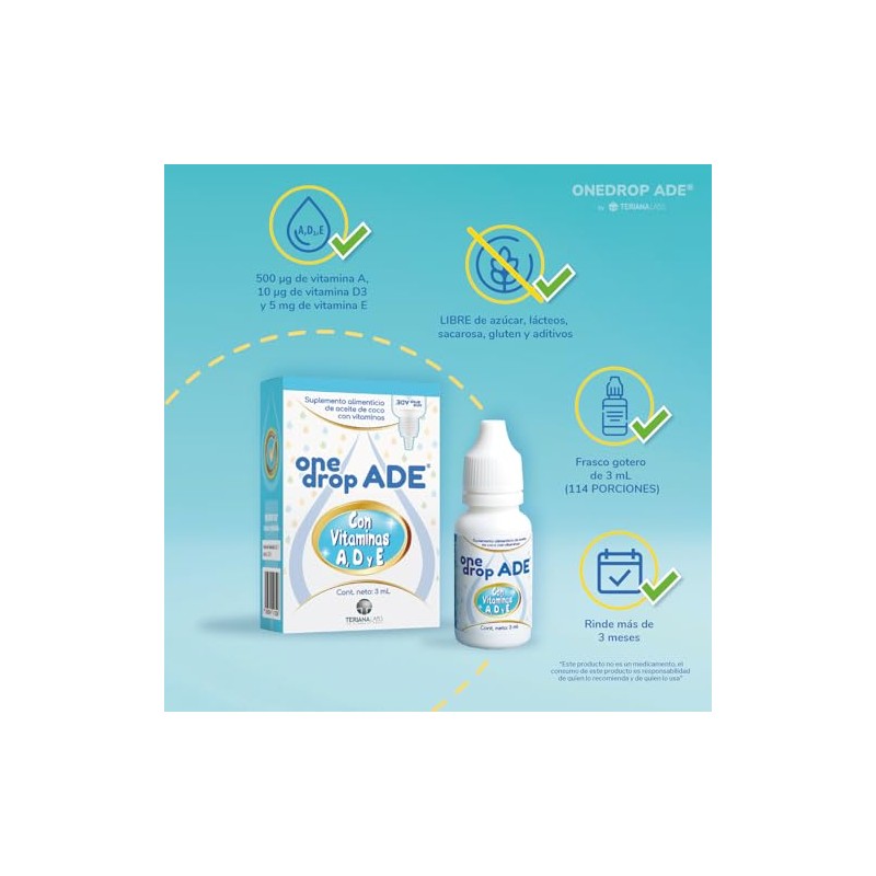 Vitamina ONEDROP ADE | Frasco de 3 ML (114 Gotas)