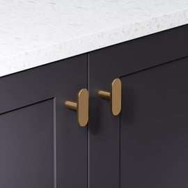 The Hairpin Leg Co. [HLC] Pull Handles - Modern Furniture Hardware - Cupboard Cabinet Handles Drawer Pulls [Bar Trim/55mm/Brushed Brass]