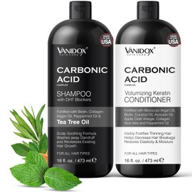 VANIDOX Carbonic Acid Shampoo and Conditioner for Men and Women, Deep Moisturizing Conditioner, Thickens, Softens, & Smooths Set for Hair Growth and Repair, Made in USA - 16 Fl Oz Each