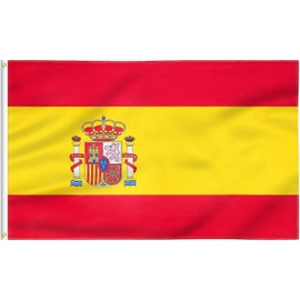 FLAGBURG Spanish Flag 150 x 240 cm Spain Flag with Brass Eyelets, Vibrant Colour and UV-Resistant Canvas Header and Double Stitched Durable Spain Flag for Outdoor and Indoor Use, Euro 2024