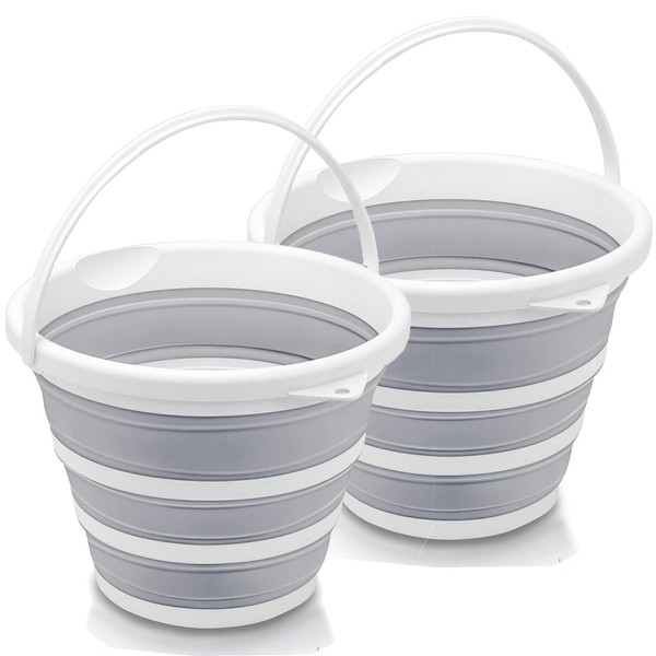 Collapsible Bucket-10L (2.6 Gallon) Bucket for Cleaning with Handle-Folding Foldable