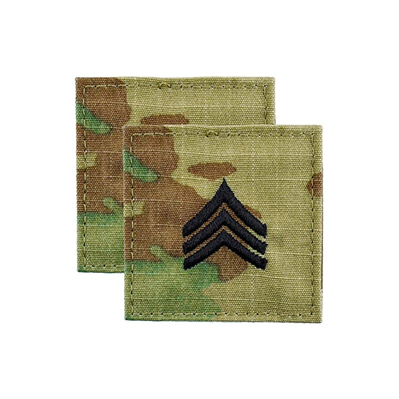 Army Rank SGT Sergeant OCP Patch 2x2 Hook & Loop