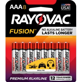 Rayovac Fusion AAA Batteries, Premium Alkaline Triple A Batteries, 8 Count