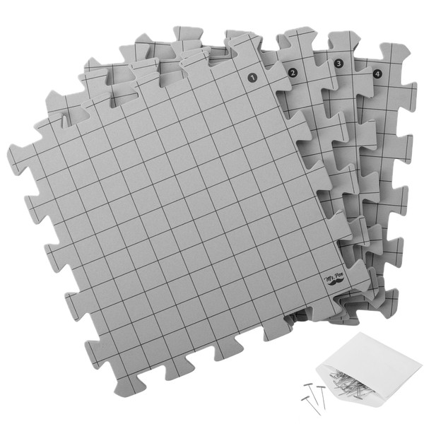 Mr. Pen- Interlocking Blocking Mats, 12”x12”, 4 Pack, Blocking Mats for Knitting & Crochet Projects with 100 T-Pins, Knitting Blocking Mats and Pins, Crochet Blocking Board for Crocheting