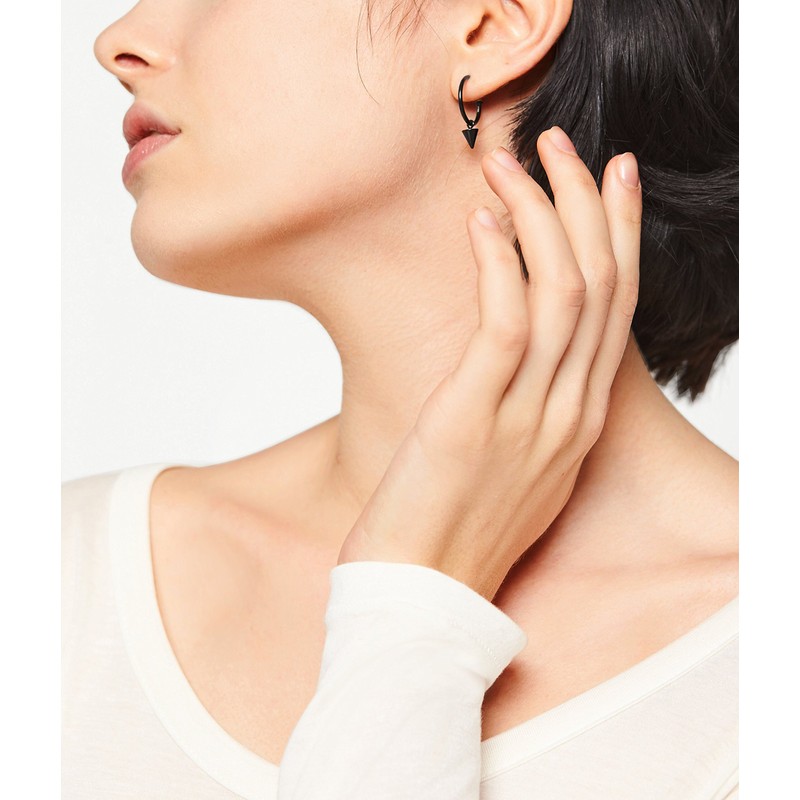 Liebeskind Berlin Creole Earrings, Stainless Steel, black