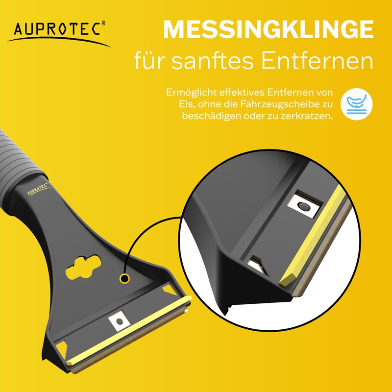 Auprotec 1 Ice Scraper with Convex Brass Blade Red, Yellow,