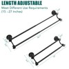 Hoimpro Adjustable Retractable 15-27 Inches Stainless Steel Bathroom Towel Bar,