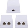 Menewstart Phone Jack Surface Mount Splitter Box, White, 3 Pack,