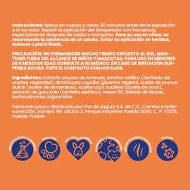 Flor de Jaguar  Protector Solar Mineral SPF 30 Natural para Rostro y Cuerpo  Bloqueador Solar Facial y Corporal para Uso Diario  Frmula Biodegradable 