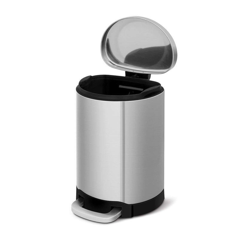 Birsppy Innovaze 10.6 Gal./40 Liter Stainless Steel Semi-Round Step-on Trash