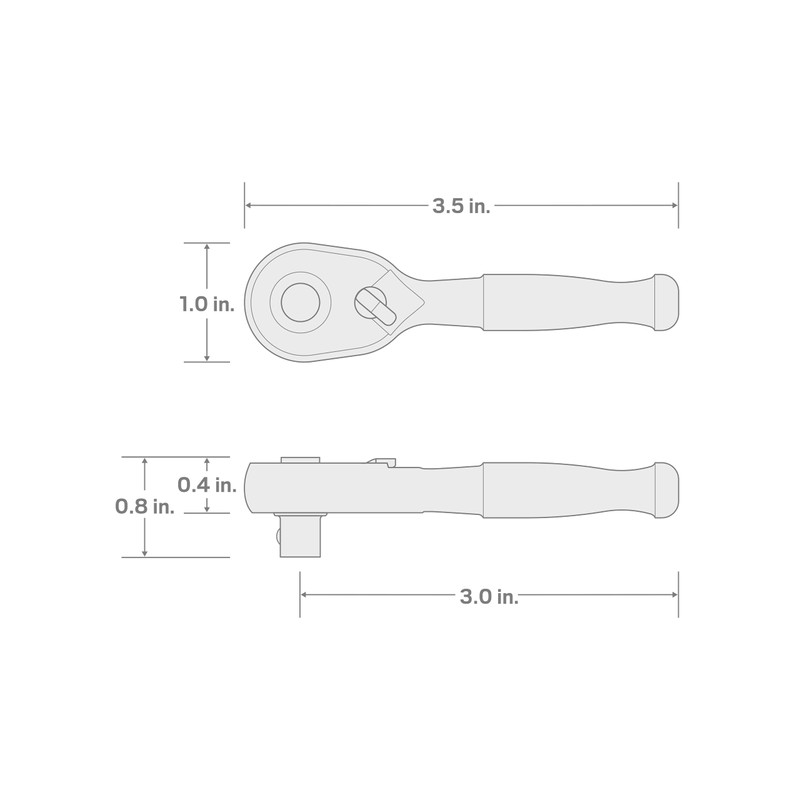 TEKTON 1/4 Inch Drive x 3 Inch Quick-Release Ratchet |