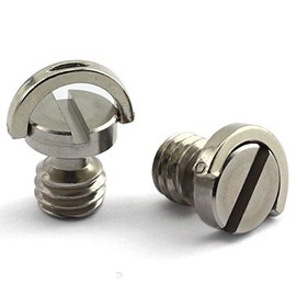 HJ Garden 2pcs 3/8-16 Thread D-Ring Stainless Steel Camera Fixing Screws for Camera Tripod Monopod QR Plate,D Shaft Quick Release Plate Mounting Screw 10mm Length
