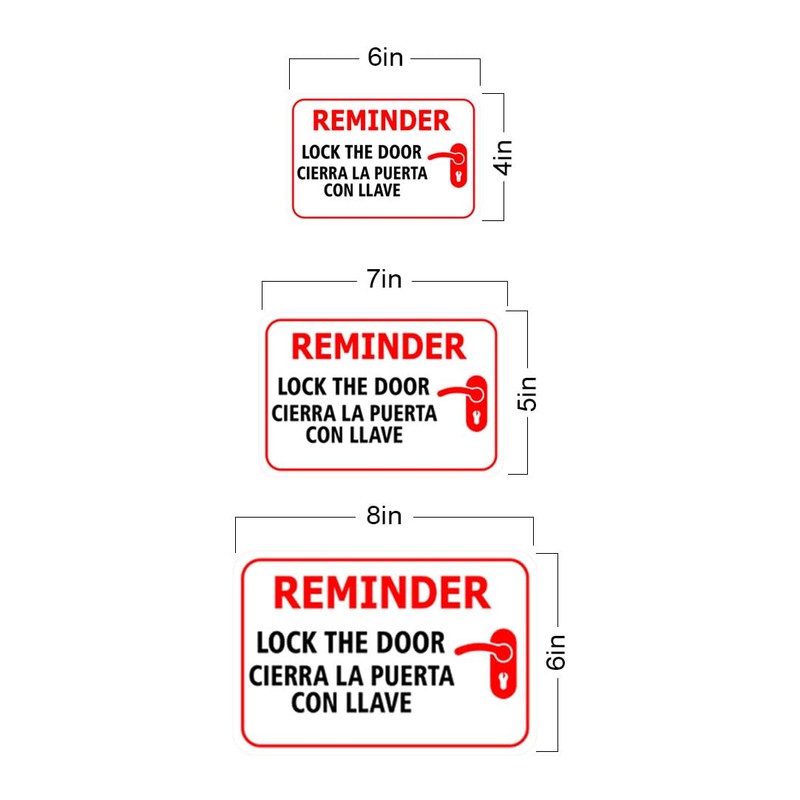 Classic Framed Plus Friendly Reminder: Lock the door/Cierra la puerta
