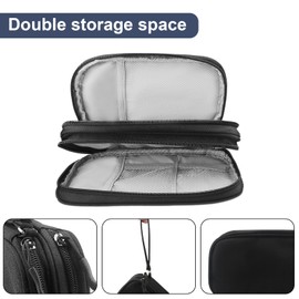 Miruchertter Travel Cable Organizer Bag Double Layer Electronics Organizer Case Compact & Portable Cords Organizer Pouch for Men Women Travel Essentials for Cables, Chargers, Mouse, USB Drive, Black