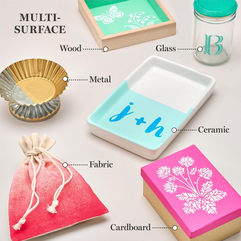 Martha Stewart, Multi-Surface Specialty 10 pc Paint Set, Rainbow Sparkle