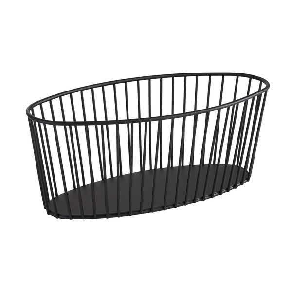 APS "Urban" Round Metal Mesh Basket, Sturdy Lattice Basket, Bread Basket, Fruit Basket, Vegetable Basket, Stackable, Dishwasher Safe, Black