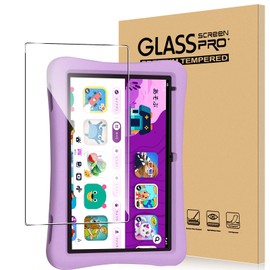 For PlimPad Kids 10/TABWEE K10/PlimPad Kids20 Film, 10.1 Inch, Tempered Glass, High Transmittance, High Touch Sensitivity, 9H Hardness, Fingerprint, Greerass, Bubble Proof, Water Repellent, Oil Repellent, Shockproof, Easy Installation, LCD Protection, Ultra Thin Shatterproof Protective Film
