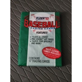 1992 FLEER Baseball Cards Unopened Wax Pack 17 Cards In a pack