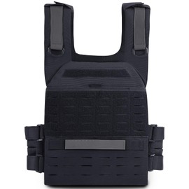 Chaleco táctico con peso, peso ajustable, chaleco para correr, para entrenamientos, entrenamiento, entrenamiento, fitness, calistenia, gimnasio, máximo 20 libras/bolsillo (negro)