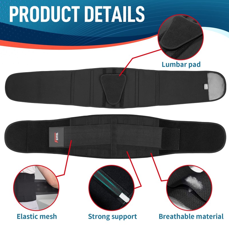 FEATOL Back Support Belt for Men & Women,Lumbar Belt for