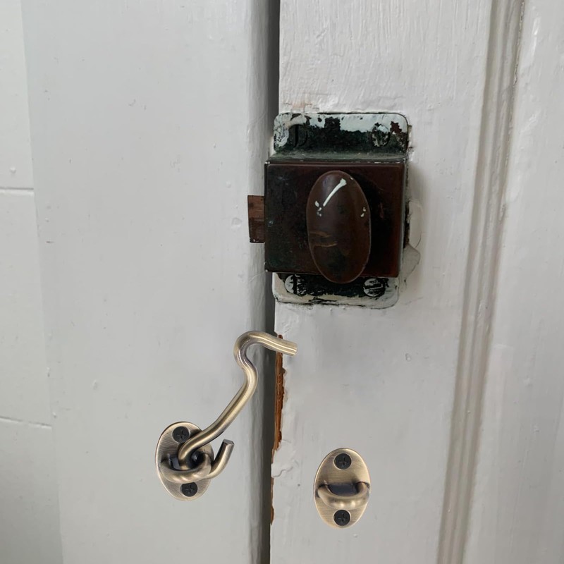 SnowTing 2 Sets 3 Inch Hook and Eye Latch, Solid