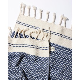 Luum® Set of 2 Hamam Hand Towels for Kitchen & Bathroom, Quick-Drying & Lint-Free, Sports Towel, Turkish Hand Towel, Hair Turban, No Microfibre, 100% Cotton, Royal Blue, 50 x 100 cm, Gift Set