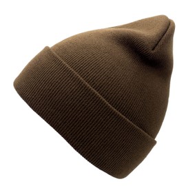Gorro unisex de punto suave y cálido, con puños, para hombres y mujeres, Café, One Size