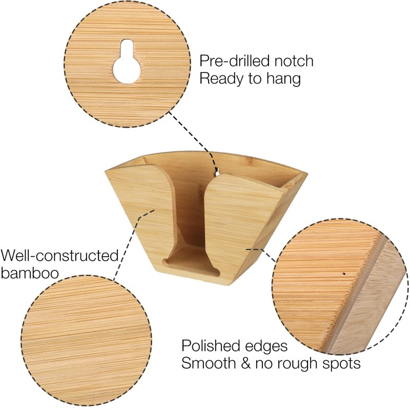Unibene Bamboo Coffee Filter Holder, Coffee Paper Storage Container Dispenser
