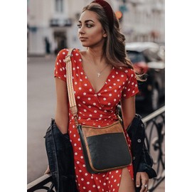 Mroede Crossbody Bags for Women Vegan Leather Hobo Purses Travel Shoulder Handbags with Detachable Wide Guitar Strap