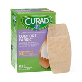 CURAD Comfort Fabric Adhesive Bandages for First Aid, Sterile, 2 x 4 Inches, 600 Count