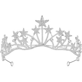 Star Shaped Rhinestone Crowns Bridal Crowns Tiaras Bridal Headpiece for Wedding Ceremony Party