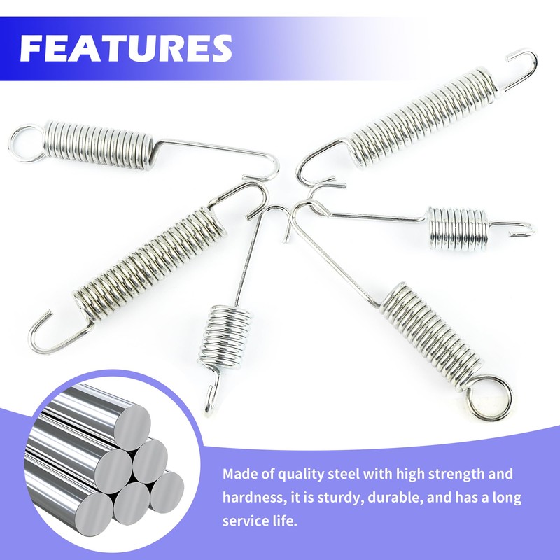 6PCS Motorcycle Kickstand Springs with 3 Size,Steel Kick Stand Spring