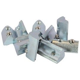 100x T-Slot Nuts 6 St M6 Slot 6 Type I - M6 with Bridge, Spring Ball, Galvanised Steel