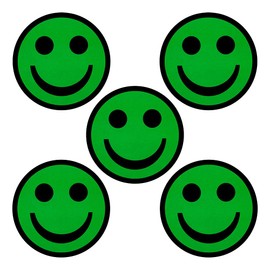 Happy Smiley Magnets - Pack of 5 Magnets - Green - 2 Inch - Whiteboard Magnets at School or Fridge