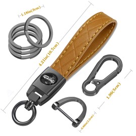 Idakekiy Car Keychain Microfiber Leather with 4 Key Rings 360 Degree Rotatable Universal Key Fob Chain Holder Organizer