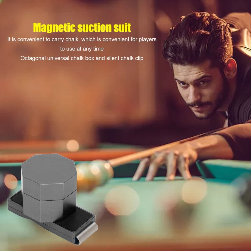 Billiards Octagonal Chalk Case Set Magnetic Billiard Cue Chalk Box