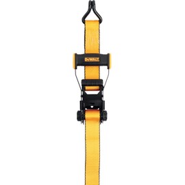 DEWALT DXBC10000J Black/Yellow 2" x 27' Ratchet Tie Down Strap with Double J-Hook - Heavy-Duty Cargo Hauling (10,000 lb Break Strength)