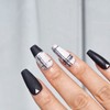 Rough check black handmade nail tip - long point /