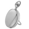 Tiong Silver Smooth Steel Bracket Design Men's Pocket Watch Arabic