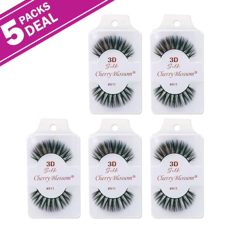 Cherry Blossom 3D Eyelashes (5 Pack of Silk 911)