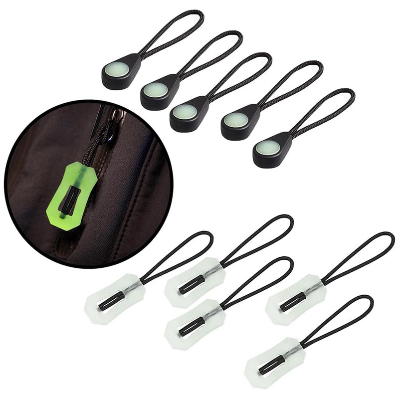 20 Pcs Self Luminous Zipper Pulls, Zipper Puller Glow in