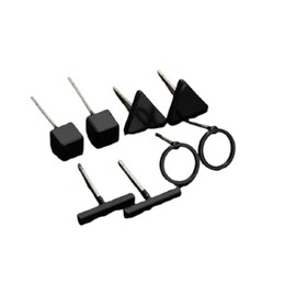 Simple Flat Back Stud Earrings for Women Simple Tiny Circle Triangle Square Bar Stud Earrings Minimalist Cartilage Tragus Earring Jewelry Gifts for Women Men - Black