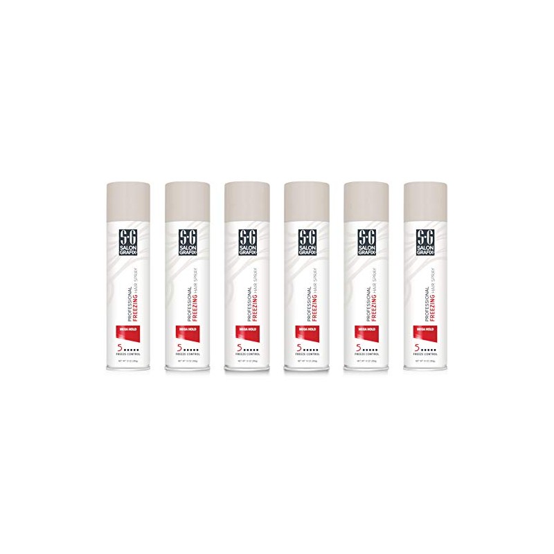 Salon Grafix Hairspray Freezing Mega Hold 10 Ounce (295ml) (6
