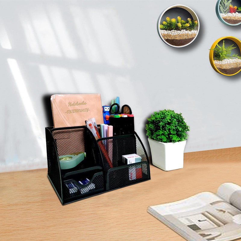 SYJINHUASY Multifunctional Desk Organiser, Compact Office Organiser with 4 Compartments
