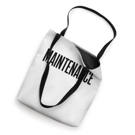 MAINTENANCE Black Back Print Text Design for Facility Staff Tote Bag