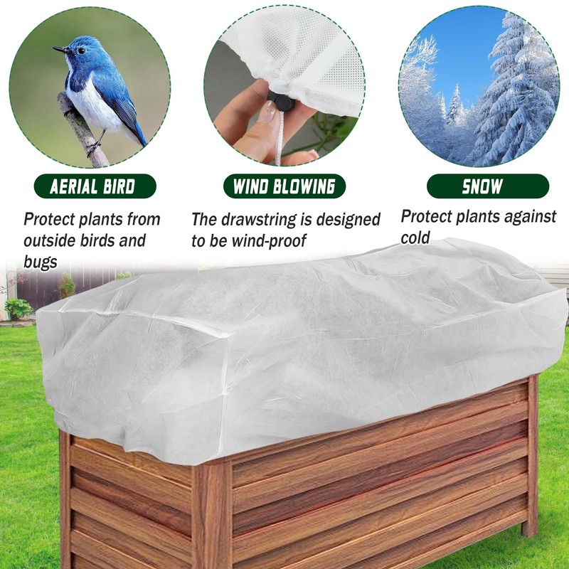 FULEIYA Rectangular Plant Cover Frost Big Size for 4×3×1FT Non