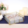 TOLIDA Square Glass Napkin Holder - Metal Glass Napkin Holder