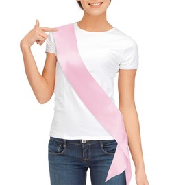 Blank Satin Sash, Plain Sash, Party Decorations, Make Your Own Sash, 2 Pack (Pink)