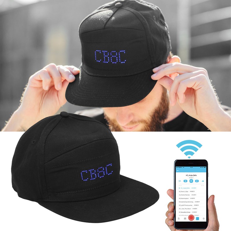 Cotton Plastic Peaked Cap LED Luminescence Editable Cool Hat for